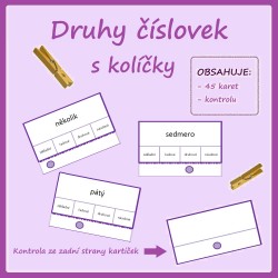 Druhy číslovek s kolíčky